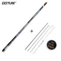 Goture GOLDLITE ซูเปอร์ฮาร์ดอัลตร้าไลท์หน้าตักหลังขุดคันเบ็ด3.6-7.2เมตรตกปลาลอยตะขอสายชุดที่มีสามเคล็ดลับอะไหล่