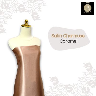 12 meter Charmuse Satin Fabric Premium Caramel Silk Sateen