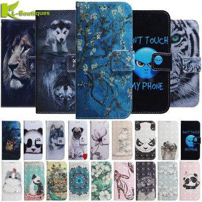 P50 Pro Case For Huawei P50 Pro Cover Painted Animal Leather Wallet Phone Case for Huawei P 50 P20 P30 P 40 Pro P40 Lite E Cases Car Mounts