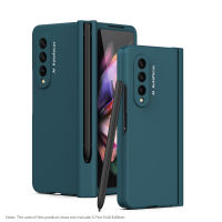 เคสโทรศัพท์สำหรับ Samsung Galaxy Z Fold 5 4 3 5G With S ที่ใส่ปากกาสล็อตบานพับฝาครอบพลาสติกพร้อมกระจกป้องกันหน้าจอด้านหน้า (ส่วนลด)