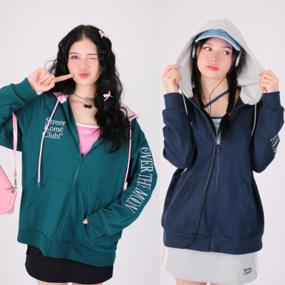 kome.girls เสื้อแจ็คเก็ตฮู้ด รุ่น moonnie hoodie jacket