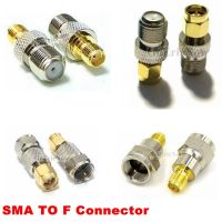 1pcs Connector Adapter F TV to SMA RP Male Plug Female jack RF Coaxial Converter Wire Terminal Brass Straight New