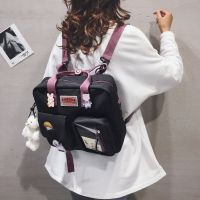 【Lanse store】Kawaii Backpack Japanese Cute Tote Bag Large Capacity Girl Students School Crossbody Shoulder with Pendant Badge