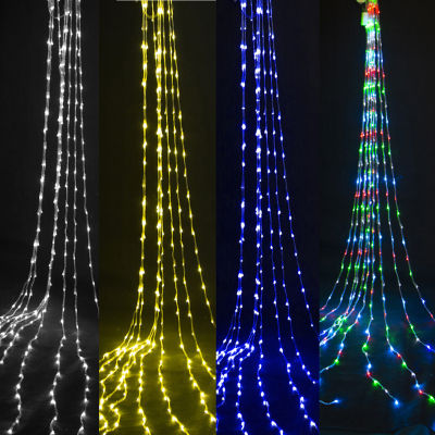 3X3M LED ฝนดาวตก Rain Light Water Flow น้ำตกผ้าม่านหน้าต่าง String Light งานแต่งงาน Christmas Fairy Light Garland