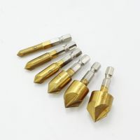 【❉HOT SALE❉】 liuchuanliang 6ชิ้น/เซ็ต5ขลุ่ย Countersink 1/4 "Hss ก้านหกเหลี่ยม90องศาชุดเครื่องตัดเจาะบิตลบมุมเครื่องมือไมโครเคล็ดลับ