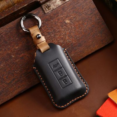 huawe Leather Car Key FOB Case Cover for Mitsubishi Outlander Lancer 10 Pajero Sport EX ASX RVR Colt Grandis L200