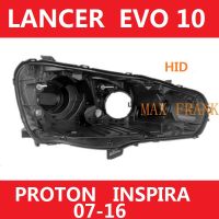 ฝาครอบไฟหน้ารถยนต์ สีดํา สําหรับ MITSUBISHI LANCER EVO 10 PROTON INSPIRA (2007-2016) LAMP BODY HEADLAMP BACK SHELL BACK COVER TAIL SHELL  BLACK COVER  REAR HOUSINGเปลือกหลัง ฐานรองนั่ง