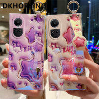 DKHORSING เคสสำหรับ OPPO Reno 10 / Reno 10 Pro/ Reno 10 Pro + เคส Oppo Reno 10 5G แฟชั่น3D ดาวน่ารักเคสโทรศัพท์อ่อน OPPO REALMEC55 NFC Blu-rhinestone ป้องกันเลนส์ป้องกันรังสี OPPO Reno 10Pro และ5G พร้อมสายรัดข้อมือ