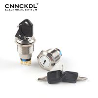 16/19/22mm With Key Self-Locking Self-Reset 2/3 Positions Waterproof Metal Knob Switch 3/6 Pin Power Button Switch Rotary Switch