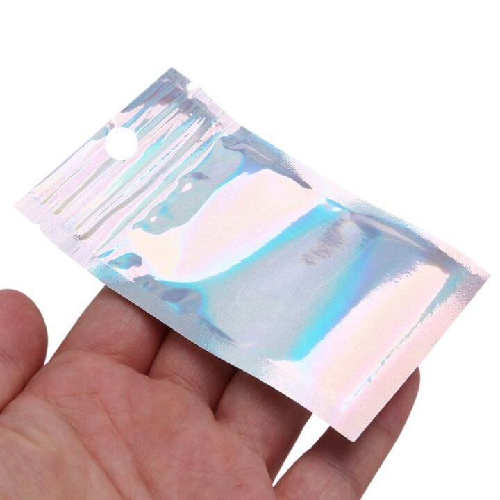 400-pcs-resealable-mylar-bags-smell-proof-pouch-2-3x3-9-inches-holographic-color-aluminum-foil-bags-for-food-storage