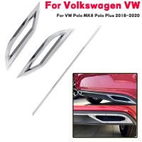 【CW】3Pcs Car Rear Bumper Diffuser Lip Spoiler Air Outlet Exhaust Strip Cover Trim For Volkswagen For VW Polo MK6 Polo Plus 2018-2020