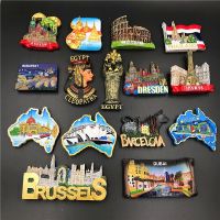 Fridge Sticker Travel Tourism Hungary Dubai Thailand Poland Egypt Italy Australia Germany Spain Belgium Resin Refrigerator Magnets