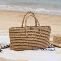 2021 new straw woven bag handmade straw bag woven bag portable vegetable basket female bag large-capacity seaside beach bag