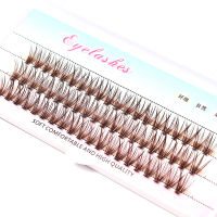 3 row 20D brown Thick Individual eyelashes grafting lashes extension Single flower clusters Short root makeup hot sale wholesale