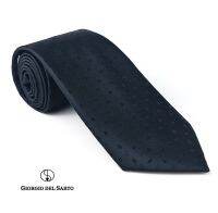 Giorgio Del Sarto Necktie 8.5 cm Black with Fabric Texture เนคไทสีดำมีเท็กเจอร์