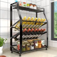 Spice Rack ชั้นวางของในครัวอเนกประสงค์ ชั้นวางขวด ชั้นวางเครื่องปรุง สีดำ 3/4ชั้น เหล็กเคลือบกันสนิม ฐานตรงวางขวดสูงได้ ชั้นวางของในครัว ชั้นวางเครื่องเทศ ชั้นวางขวดเครื่องปรุง ชั้นวางเครื่องปรุง 4 ชั้น ชั้นวางของอเนกประสงค์