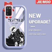 JIUMOO เคส M02s A03s A02s ปลอกสำหรับ Samsung เด็กผู้ชายลายรูปการ์ตูนสุดเจ๋งสีสันสดใสน่ารักเล็กๆน้อยๆมอนสเตอร์เลนส์กล้องถ่ายรูปแบบนิ่มกันกระแทกแบบใสเคสมือถือความคิดสร้างสรรค์โปร่งใสเคสป้องกันซิลิโคนเรียบง่าย