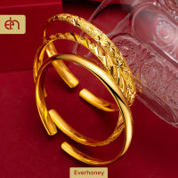 Everhoney Chunky 6Mm Gold Bangle Open Cuff Adjustable Bangle Bracelets For Women Girls