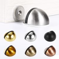 Stainless Steel Rubber Magnetic Door Stopper Non Punching Sticker Hidden Door Holders Floor Mounted Nail-free Door Stops