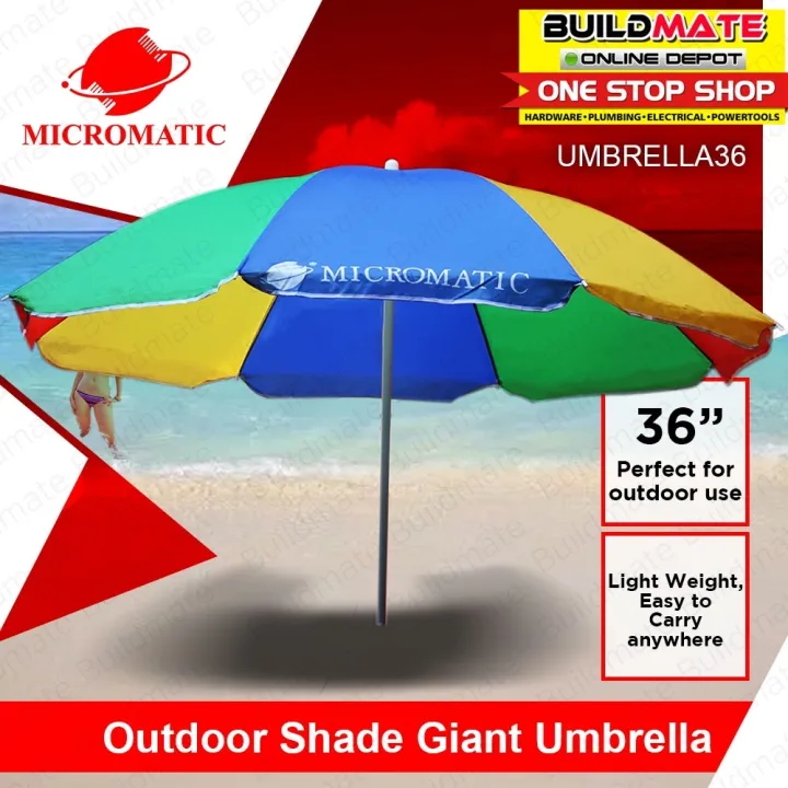 MICROMATIC Outdoor Shade Giant Big Umbrella Parasol 36 •BUILDMATE ...