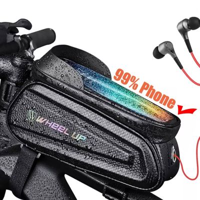 Rainproof Bike Bag Bicycle  Front Cell Phone holder with Touchscreen  Top Tube Cycling  Reflective  MTB  Accessories Adhesives Tape