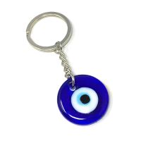 Turkish Blue Eye Keychain Cartoon Translucent Evil Glass Bead Pendant Key Ring Amulets Lucky Charm Chain Blessing Jewelry Gift