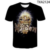 2023 NEW2022ฤดูร้อนใหม่แขนสั้นพิมพ์3D T เสื้อ hip hop Iron Maiden T เสื้อผู้ชายผู้หญิง streetwear Skull Co.เสื้อลำลอง TEE