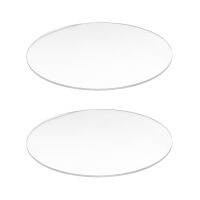 2X Transparent 3mm Thick Mirror Acrylic Round Disc Diameter:70mm