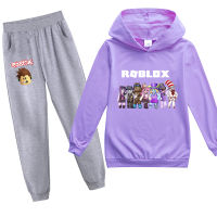 Ro-Bloxs ชายชุดเสื้อมีฮู้ดหญิงแขนยาว Hooded Tops Jogger เด็ก Hoodies + กางเกง PH1002เสื้อผ้าเด็กฤดูใบไม้ผลิชุดลำลองแฟชั่นสบายๆ