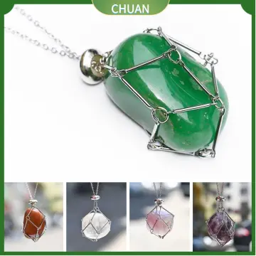 Buy 12 PCS Crystal Cage Necklace Holder Necklace Cord Empty Stone Holder  Pendant Stone Holder Replacement Hand-Woven Necklace Cord with Adjustable  Length Online at desertcartINDIA