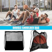 1/2Pcs Portable Soccer Ball Storage Net Pouch Organizer Multi-function Black Basketball Mesh Bags Outdoor Sports Training Bags