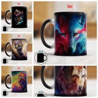 hotx【DT】 Wolf Mug 11oz Color Changed Cup Painting Photography Birthday