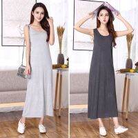 Woman Fashion Korean Dress Comfort Modal Large Size Loose Camisole Long Dress