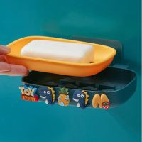 Cartoon Soap Box Non Perforated Bathroom Non Stagnant Storage Rac Household Wall Mounted Drainage Soap Box Soap Dishes