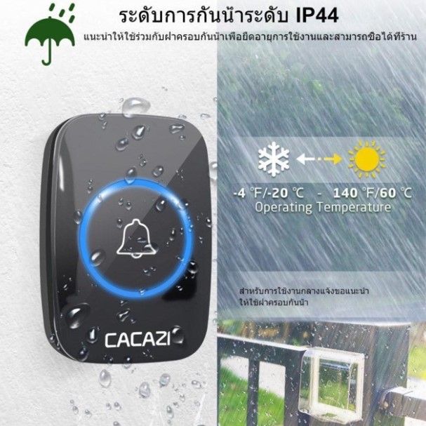 ตัวรีโมท-กริ่ง-กริ่งประตูไร้สาย-ออดเรียก-กันน้ำ-wireless-doorbell