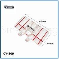 ตีนผีเย็บขนาดCY-809ตีนผีพื้นใส ปักลายผ้า มีขีดเเดงบอกระยะ ตีนผีสำหรับจักรเย็บกระเป๋าหิ้ว Janome/Elna/Elvira/Bernette/Brother/Singer
