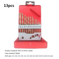 HH-DDPJDrillpro 13/19/25pcs M35 Cobalt Drill Bit Set Hss-co Jobber Length Twist Drill Bits With Metal Case For Stainless Steel Wood