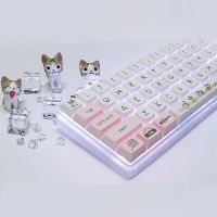 XDA-Teclas Para Teclado Mecánico Cherry สวิตช์ Mx,Teclas Con Diseño De Chica Rosa,PPT 87/104/108ย้อม,Miaomiao