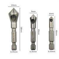 {SAVAGE Hardware Tools} 3Pcs 6.35MM 90 Degrees Countersink Bit Set Deburring Drill Bits TAPER Hole Cutter Wood Metal Plastic Chamfer Set