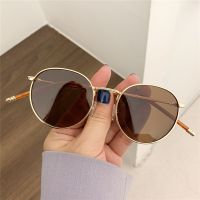 【CC】☸  UV400 Glasses Metal Frame Fishing Womens Eyewear Shades Round Men Sunglasses