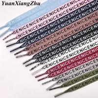 1 Pair New Letter Printed Laces 1CM Width 80CM/100CM/120CM/140CM/160CM Length Canvas Sneakers shoelaces ZM1 Replacement Parts