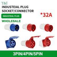 hot✖  Industrial Plug and Socket 3P/4P/5Pin Electrical  32A IP44waterproof Wall Mounted MALE FEMALE 220V 380V