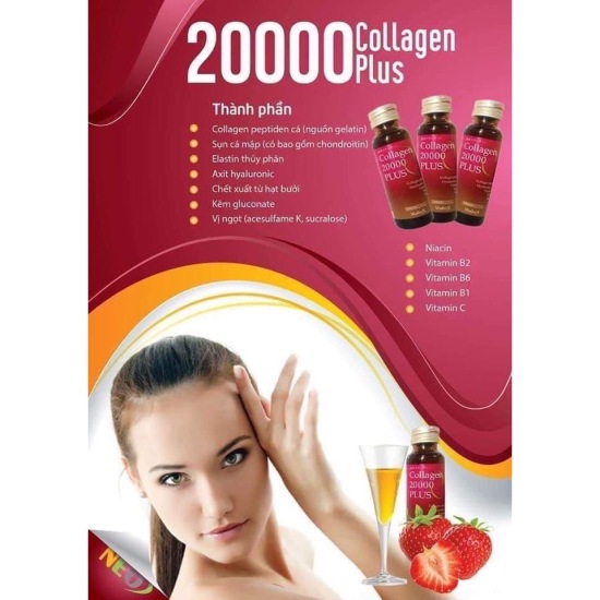 Combo 2 hộp 20 chai nước uống đẹp da collagen 20000 plus nhật bản - ảnh sản phẩm 3