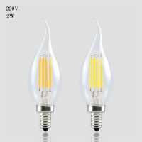 ZHANTONG Jollic หรี่แสงได้ E14 หลอดไฟ LED 2 วัตต์ 4 วัตต์ 6 วัตต์เอดิสันย้อนยุคเส้นใยแสงเทียน 220 โวลต์ 240lm