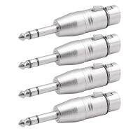 4 Pack XLR Female To 6.35mm Adapter Easy Install Easy To Use