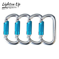 4pcs 25KN Climbing carabiner clocking Gate carabiner Heavy Duty D-Shape STEEL Hammock BUCKLE carabiner อุปกรณ์ปีนเขา