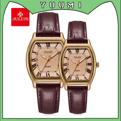 Julius นาฬิกาข้อมือแฟชั่น กันน้ํา ตัวเลขโรมัน แนวเร สําหรับผู้ชาย และผู้หญิง JA-703L