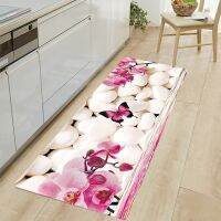 3D Cobblestone Stone Flowers Kitchen Floor Mat Home Entrance Doormat Decoration Corridor Balcony Long Rugs Non-slip Bathroom Mat