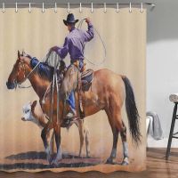 【CW】◎✤♣  Cowboy Shower Curtain Farmhouse