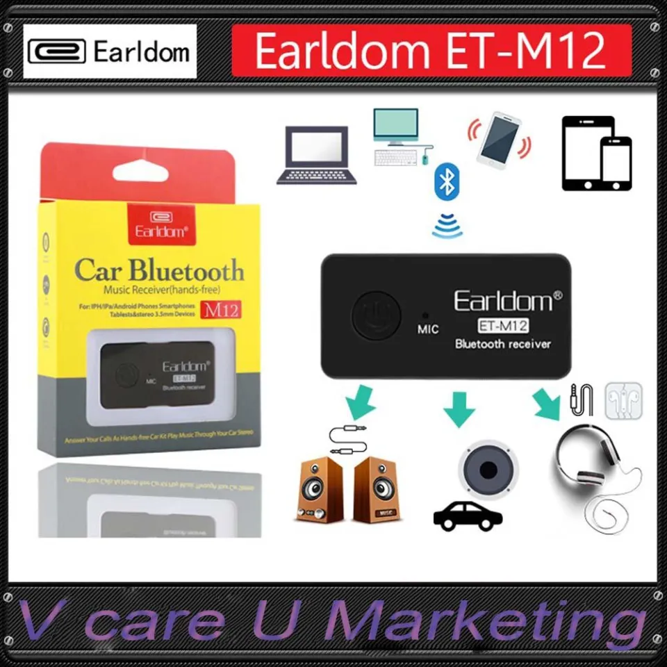 Wireless 3.5 mm AUX Port and Hands M12 Car Bluetooth Music